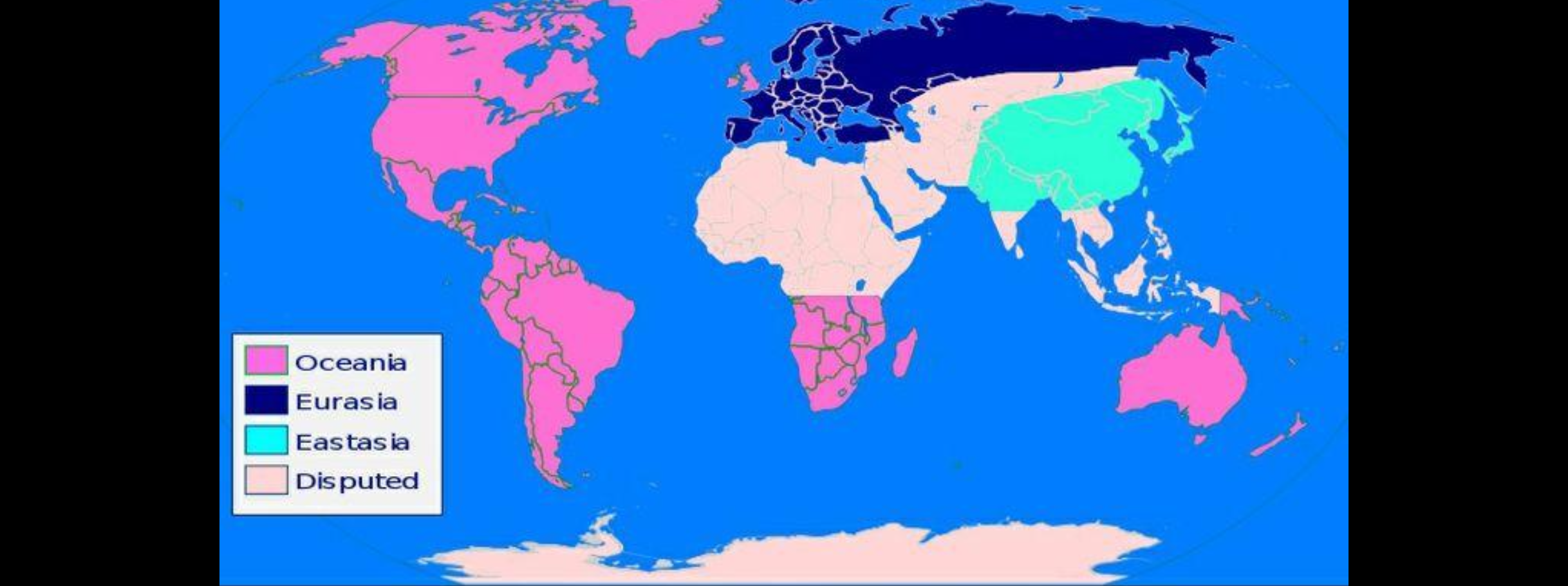 2084 World Cup superstates map — Oceania Canines, Eurasia Porcines, Eastasia Ovines